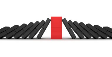 domino etkisi kavramı kırmızı lider ve diğerleri siyah
