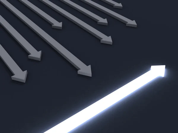 Light across arrow. individuality business concept — Stock Photo, Image