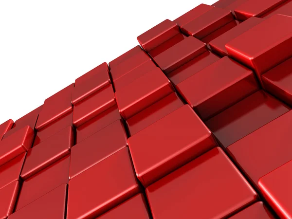 抽象的な赤い光沢のあるキューブ背景 — ストック写真