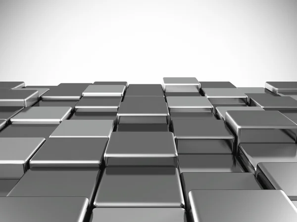 Abstracte achtergrond van metallisch glanzend kubussen — Stockfoto
