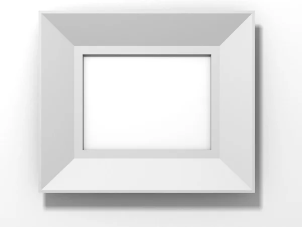 Cadre blanc avec ombre sur mur blanc — Photo