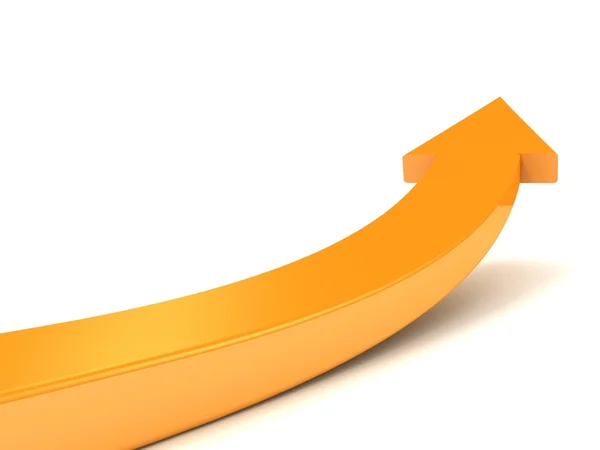Flecha de negocios naranja sobre fondo blanco — Foto de Stock