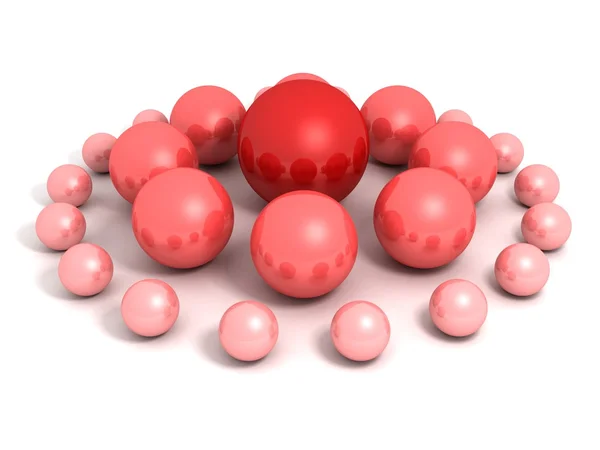 Red ball leader of abstract business team — Stock Photo, Image