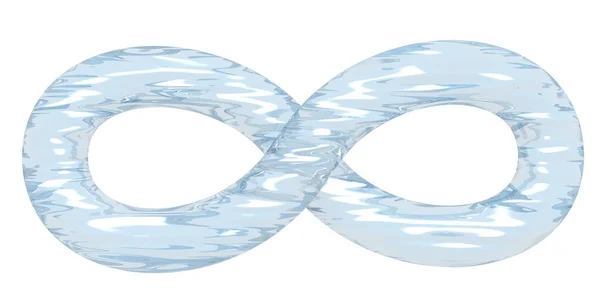 Water infinity symbol shape blue sign on white — Stock Photo, Image