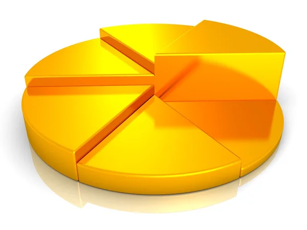 Arany kerek kördiagram siker üzleti fehér háttér — Stock Fotó