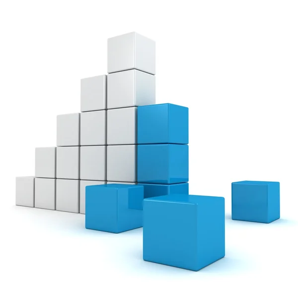 Stapeldiagram med övre ledare för blå block — Stockfoto