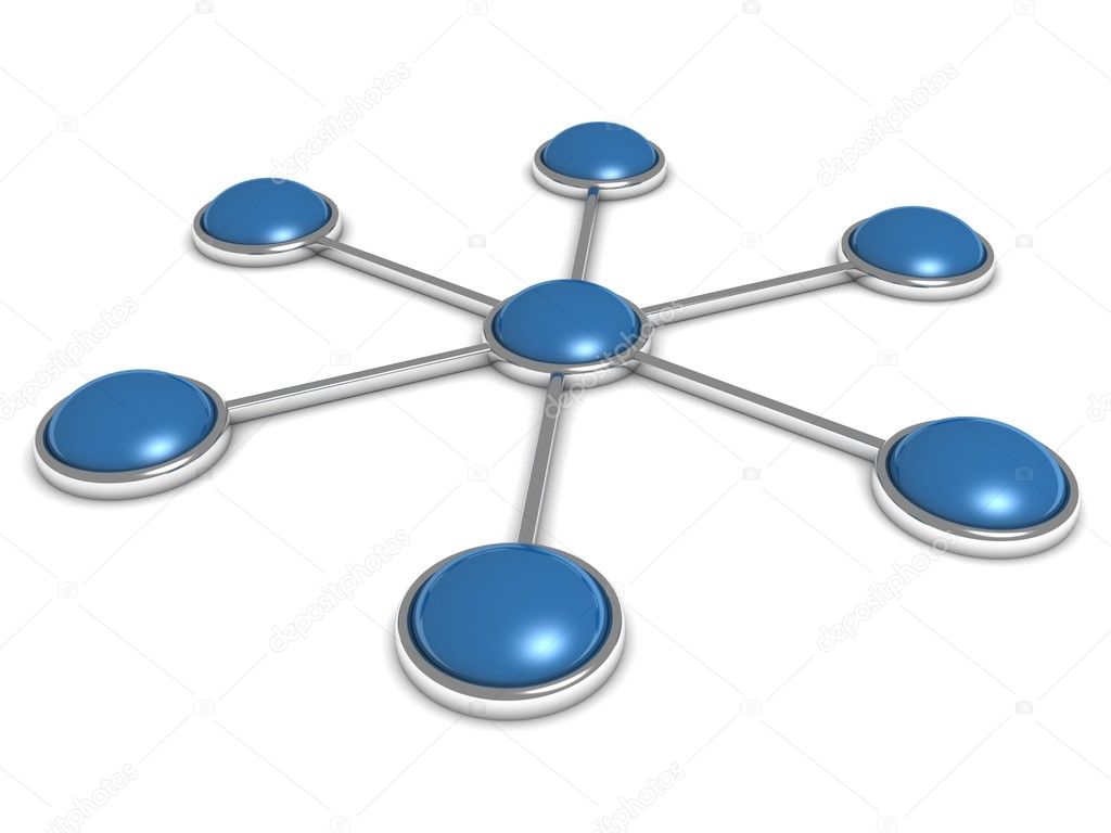 Abstract hierarchical or network blue metal structure