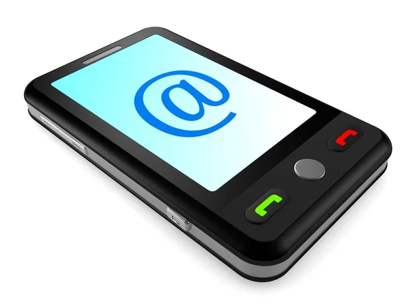 概念的なスマート フォン携帯電話で電子メール メッセージの署名 — ストック写真