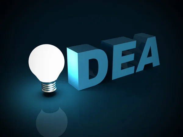Light bulb success idea text concept in the dark — Stock Photo, Image
