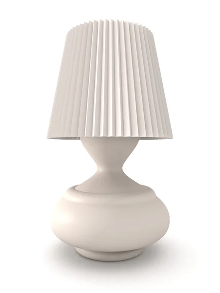Белая ретро винтажная настольная лампа на белом фоне — стоковое фото