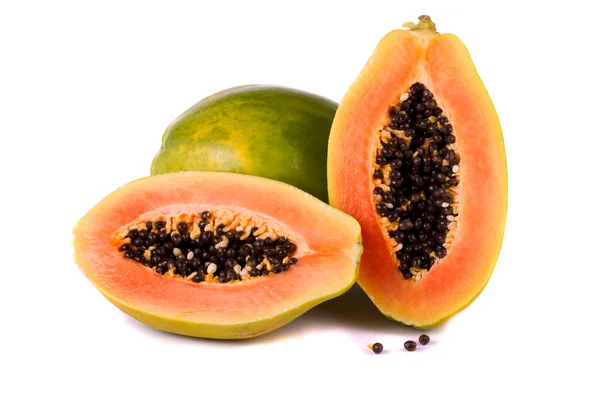 Papaya vruchten op witte — Stockfoto