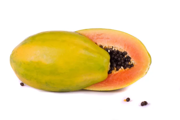 Папая фрукти на білому — стокове фото