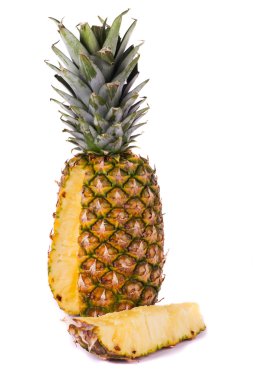 Beyaz üstüne ananas