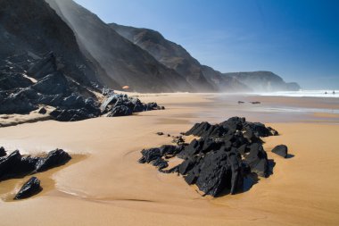 Beautiful beach in Sagres clipart