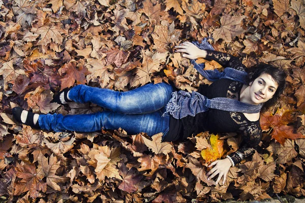 stock image Middle of autumn leaves