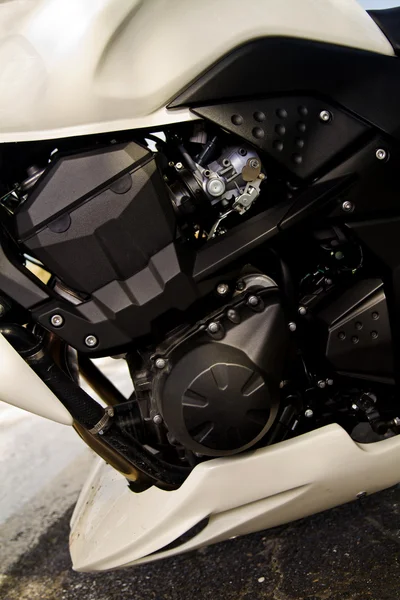 Detalhe do motor de motocicleta de alta velocidade — Fotografia de Stock
