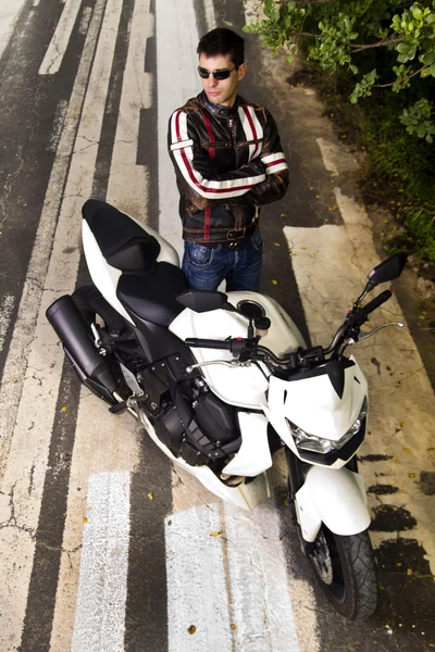 Muž na motocyklu — Stock fotografie
