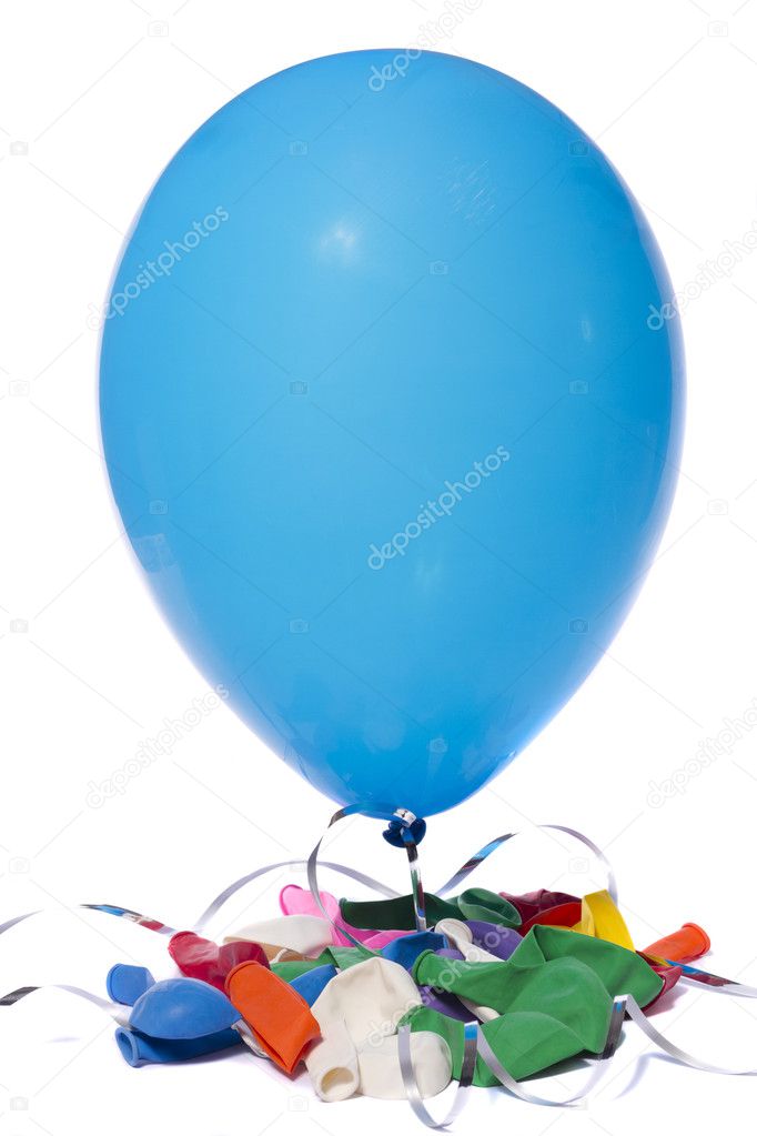 Deflated colorful balloons
