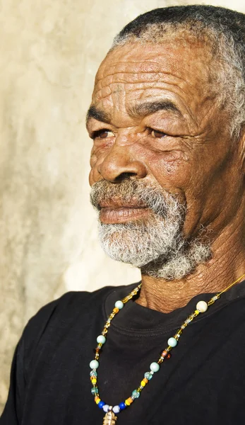 stock image Old African black man with characterful face