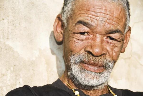 stock image Old African black man with characterful face