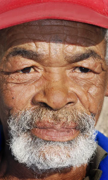 stock image Old African black man with characterful face