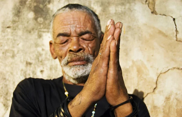 stock image Old African black man with characterful face