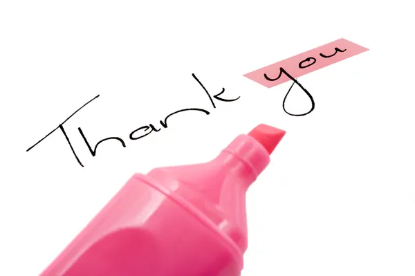 stock image Thank you with hightlighter pen