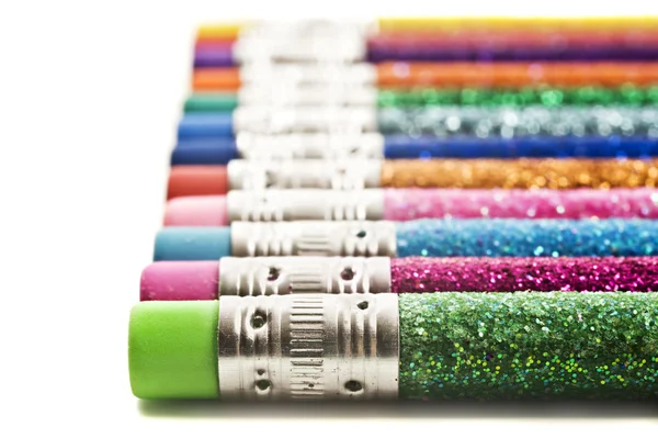 Colorful pencils covered in glitter — Stock Photo, Image