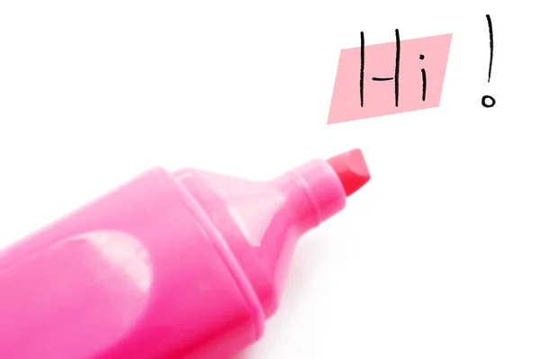 The word hi highlighted in pink — Stock Photo, Image