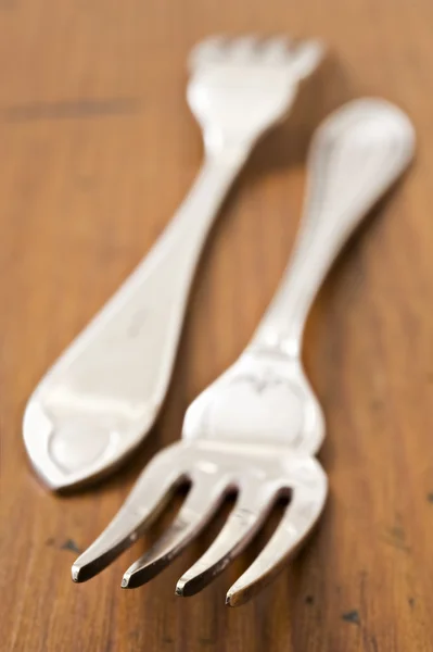 Antique forks at close up - very shallow depth of field — Stock Photo, Image