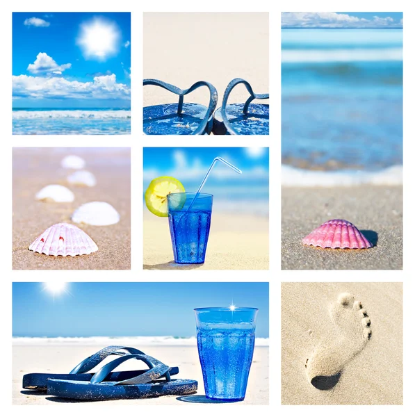 Collage de scènes de vacances à la plage — Photo