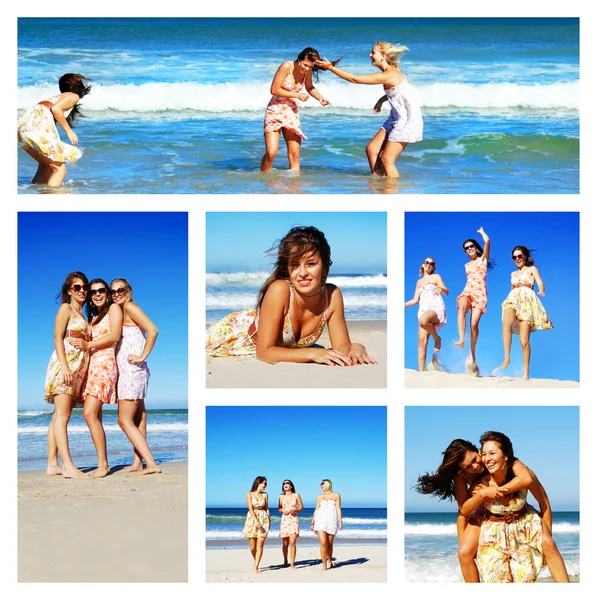 Mooie meisjes op het strand — Stockfoto