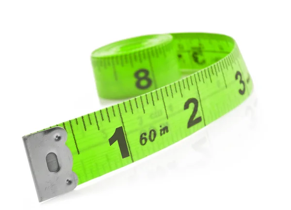 Tape measure on a white background with space for text — Stock Photo, Image