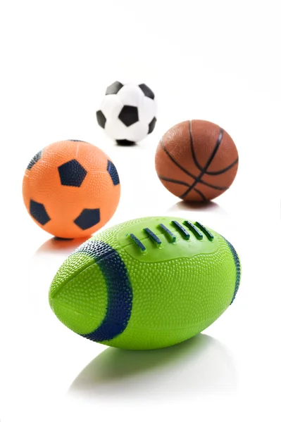 Collection of sport ball with soccer rugby an basket ball — Stock Photo, Image