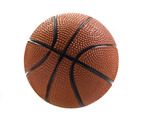 Balle de basket isolée sur blanc avec espace pour le texte — Photo