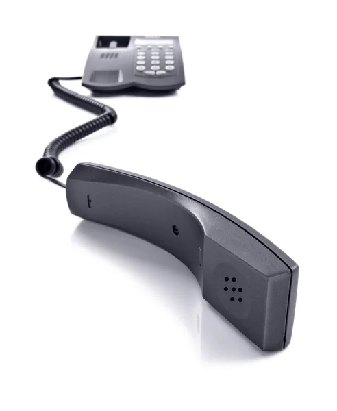 stock image Black telephone isolated on white with space for text