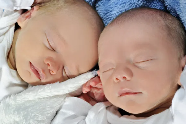 Adorables gemelos durmiendo juntos —  Fotos de Stock