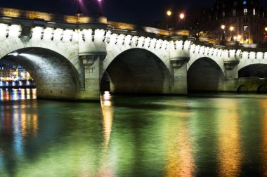 Seine river at night clipart