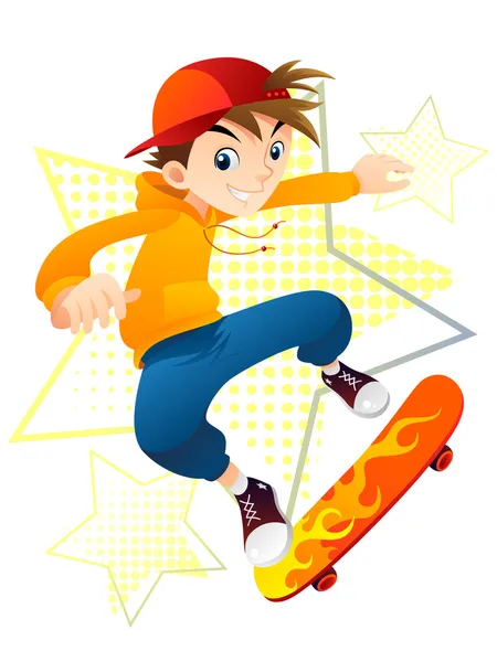 Skater pojke — Stock vektor