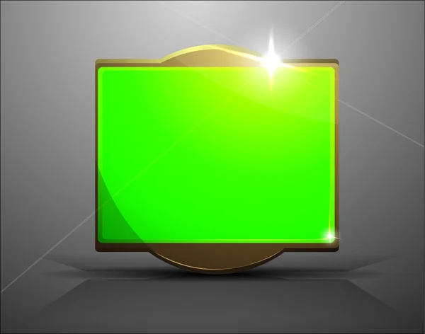 Empty frame- bright green banner — Stock Vector