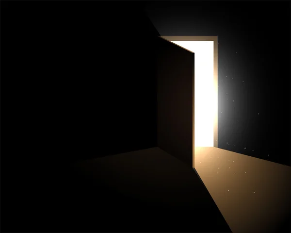 Ljuset från den öppna dörren — Stock vektor
