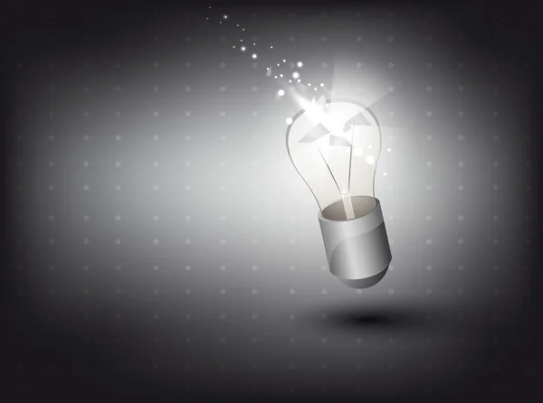 Lámpara en 3D con efecto de luz — Vector de stock