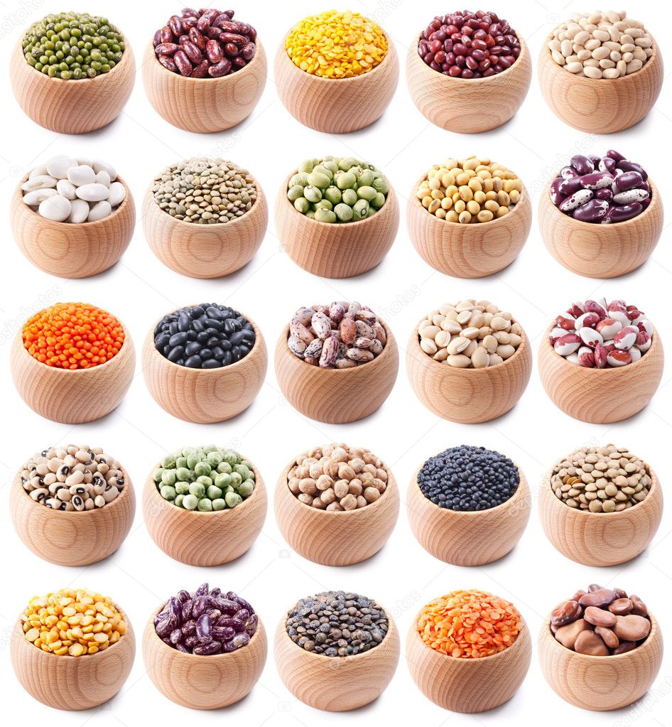 Legumes collection isolated on white