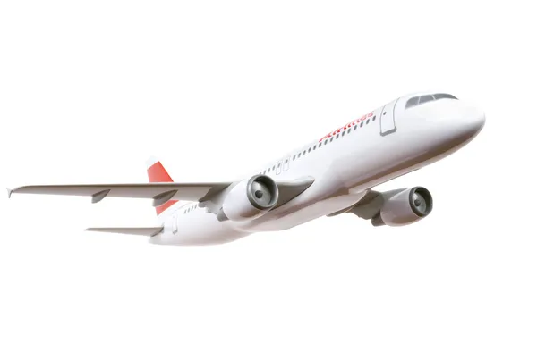 Modello di aereo commerciale isolato su bianco Immagini Stock Royalty Free