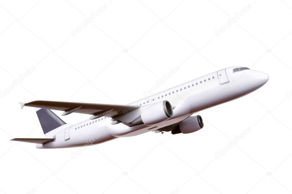 Commercial plane model isolated on white