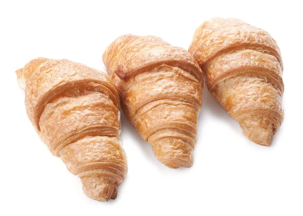 Croissant freschi isolati su Bianco — Foto Stock