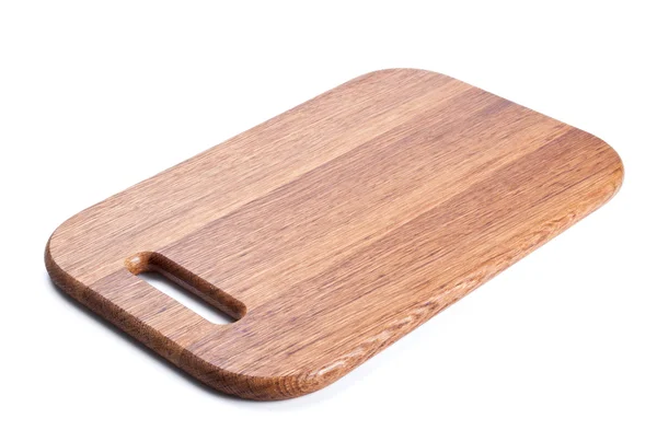 Tabla de cortar de madera aislada en blanco — Foto de Stock