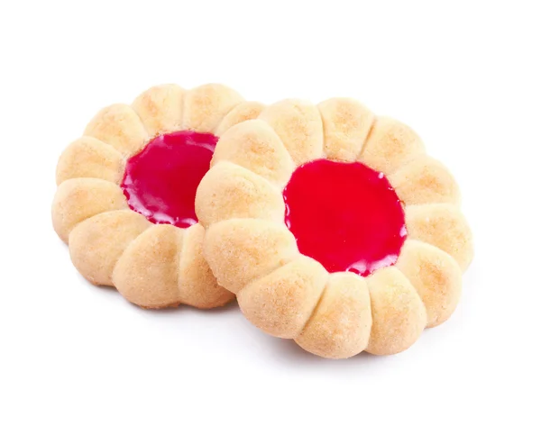 Filled jam cookies isolated on white — Φωτογραφία Αρχείου