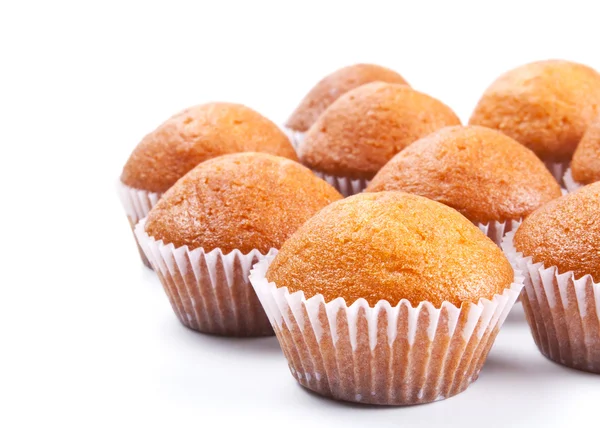 stock image Fresh muffins over white background