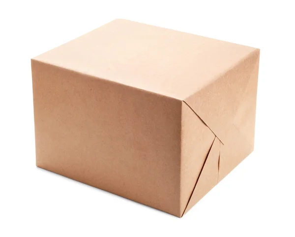 stock image Parcel wrapped with brown packing paper